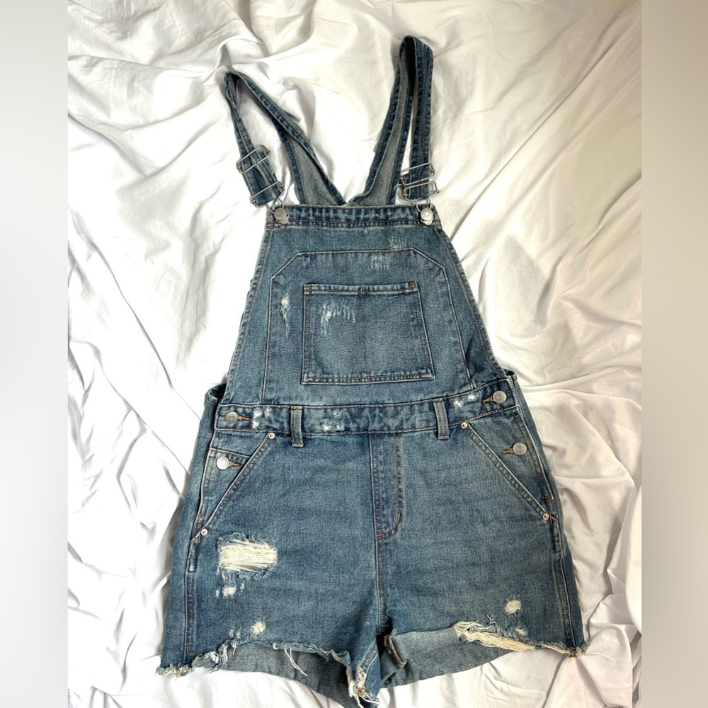Oversized Denim Short Overalls